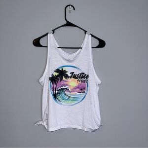 Justice Sport White Tank Top